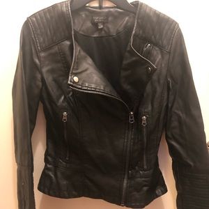 TOPSHOP Faux Leather Moto Jacket